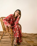 Ayla Studio - PRINTED ESSENTIAL 2 Piece CO-ORD - Golden Spice - poly-viscose - red