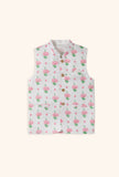 Hummingbirdspk - Pink Lotus Block Printed Waistcoat - 1 piece