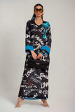 Salahuddin Pasha - Silk Kaftan For Women - Black - 1 Piece