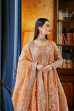 Kaanchi London - Hoor - Pishwas - Orange - Organza - 3 Piece