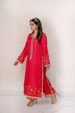 Shehrnaz - SHK-1417 - red - silk - 3 Piece