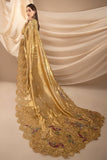 Nilofer Shahid - Golden Pure Tissue Embellished Saree with Blouse - 2 Piece - Studio by TCS