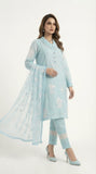 Reema Ahsan - Lumi Cora Cotton Suit For Women - Blue - 3 Piece