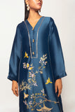 Gulenoor The Teal Pagoda Suit 3 Piece