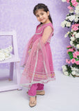 Modest - Net Frock For Girl - Pink - 3 Piece
