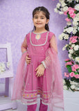 Modest - Net Frock For Girl - Pink - 3 Piece