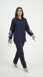 Reema Ahsan - Izzy Lawn Suit For Women - Navy Blue - 2 Piece