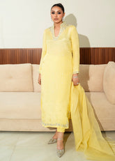 Allure By Ih - Buttercup Raw Silk Suit For Women - Yellow - 3 Piece