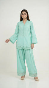 Reema Ahsan - Zira Lawn Suit For Women - Sea Green - 2 Piece