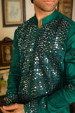 Arif Ashraf - Emerald - Bottle Green - Raw Silk - 2 Piece