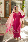 Omal by Komal - GULAAL - Pink - Cotton Net & Organza - 3 Piece