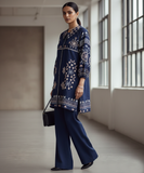 Reema Ahsan - Arish Khadi Silk Suit For Women - Navy Blue - 2 Piece