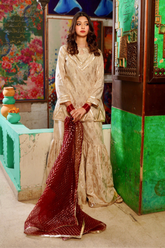 Zahra Ahmed - ST-146 - Off White - Off White Zari - 3 Piece