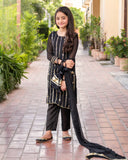 Kidoz Kloset - Night Spark Black Chiffon Embroidered Set For Girl