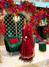 Syah - Gulaal - Velvet - Red/Maroon - 2 Piece