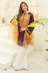 Zahra Ahmad - ST-177 - Purple - Lawn - 3 Piece