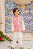 Hummingbirdspk - Red & White Chunri Waistcoat - 1 Piece