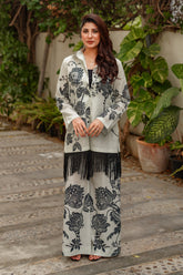 Shamaeel Ansari Noir Blossom Suit White 2 Piece