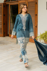 Shamaeel Ansari Saphire Grace Suit Blue 3 Piece