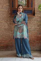 Shamaeel Ansari Sky Enchant Suit Blue 3 Piece