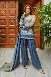 Shamaeel Ansari Azure Whisper Suit Blue 3 Piece