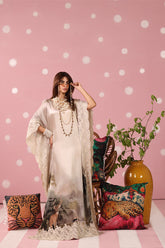 Musferah Saad - Ethereal Eden Printed Silk Kaftaan For Women - 2 piece