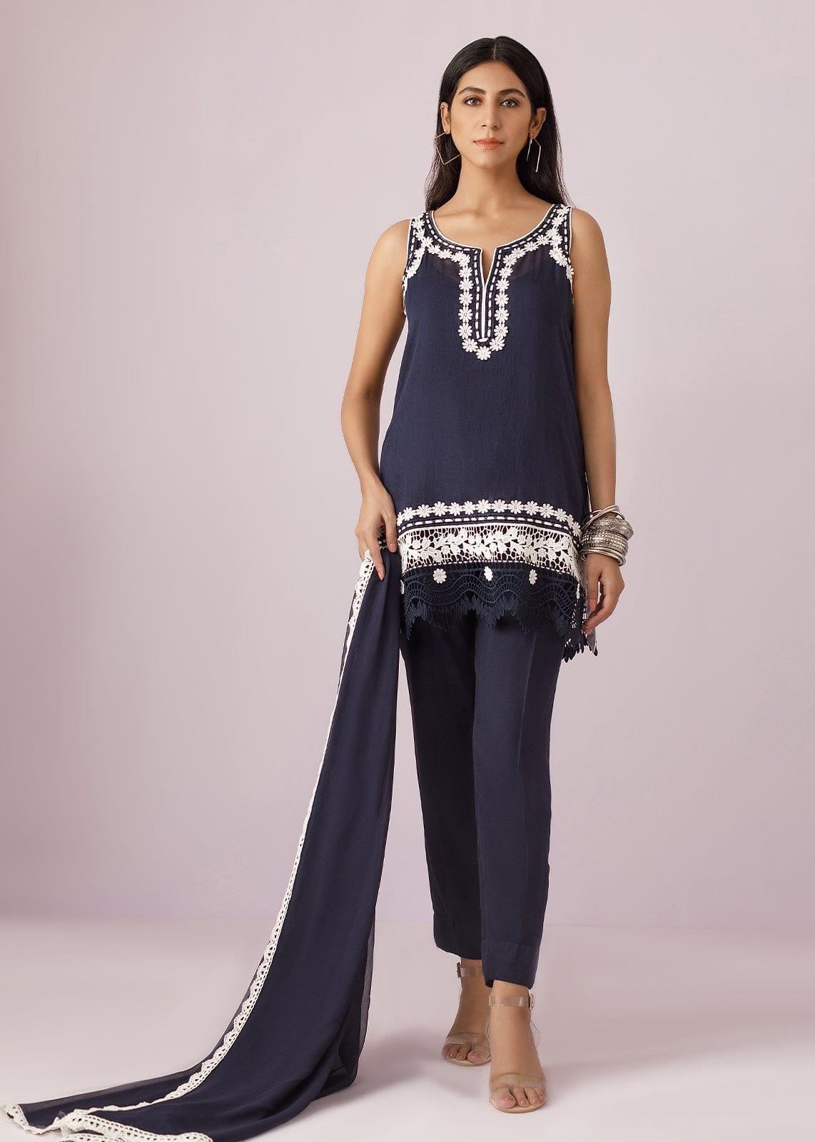 Rizwan Beyg - Mustabshira Sleeveless - Embroidered Cotton - 1 Piece - Studio by TCS