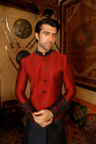 Arif Ashraf - Gul - Maroon & Black - Pure Tissue Silk - 3 Piece
