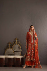 Deepak Perwani - Chiffon, Organza, Pure Raw Silk Formal Suit For Women - 3 Piece