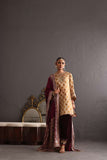 Deepak Perwani - Chiffon & Pure Raw Silk Formal Suit For Women - 3 Piece