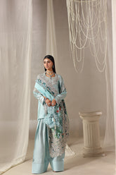 Musferah Saad - Moonlit Whisper Tissue Silk Suit For Women - 3 piece