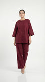 Reema Ahsan - Livia Cotton Suit For Women - Dark Maroon - 2 Piece