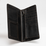 Zahraas Executive Men's Long Wallet Dark Brown