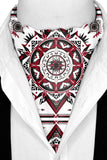 Black Wolf - RED ALPANA DESIGNS SILK ASCOT - White - 1 Piece