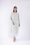 Sadia Aamir - Mina - Ice Blue Khaddi Net Shirt and Dupatta with Culottes - 3 Piece - Studio by TCS