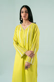 FOZIA KHALID - Lime Yellow Tunic - Lime Yellow - PK Silk - 1 Piece