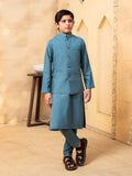 Shahjahan - Teal Kurta Waistcoat - 1 Piece