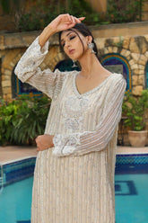 Rizwan Beyg - Ruhena - Chiffon - White - 1 Piece - Studio by TCS