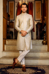 Arif Ashraf - Pukhraj - Gold - Tissue Zari & Raw Silk - 2 Piece