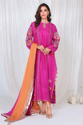 Reema Ahsan - VANYA - Pure raw silk - Magenta pink - 3 Piece