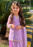 Modest Lavender 3 Piece Embroidered Chiffon Suit