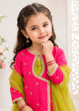 Modest - Rawsilk Embroidered Gharara For Girl - Pink - 3 Piece