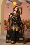 Nilofer Shahid - Black Dahlia - Cotton Shirt - 3 Piece - Studio by TCS