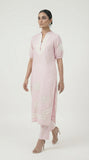 Reema Ahsan - Neve Irish Cotton Suit For Women - Light Pink and White - 2 Piece