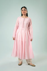 FOZIA KHALID - Classic Pink Kali Daar - Paper Silk - 1 Piece
