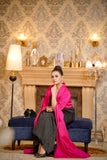 Syah - Noir - Blended Silk - Black and Fuchsia - 2 Piece