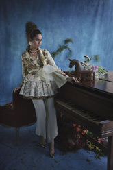 Shamaeel - Digitally Printed Silk Jacket - F-4 A