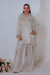 Reema Ahsan - NORAH - Khadi silk - Ivory - 3 Piece