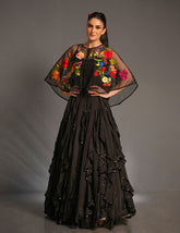 Salahuddin Pasha - Look 2 Silk Jacket For Women - Black - 2 Piece