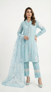 Reema Ahsan - Lumi Cora Cotton Suit For Women - Blue - 3 Piece